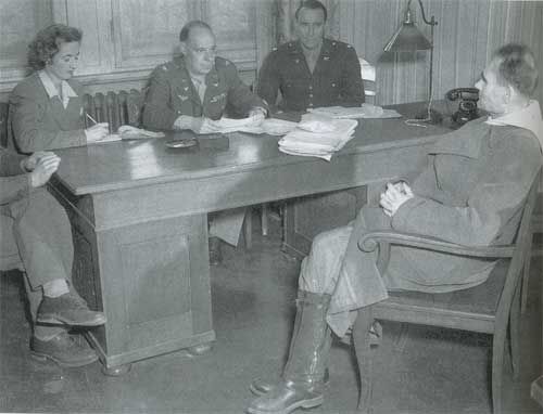 Hess being questioned at Nuremberg